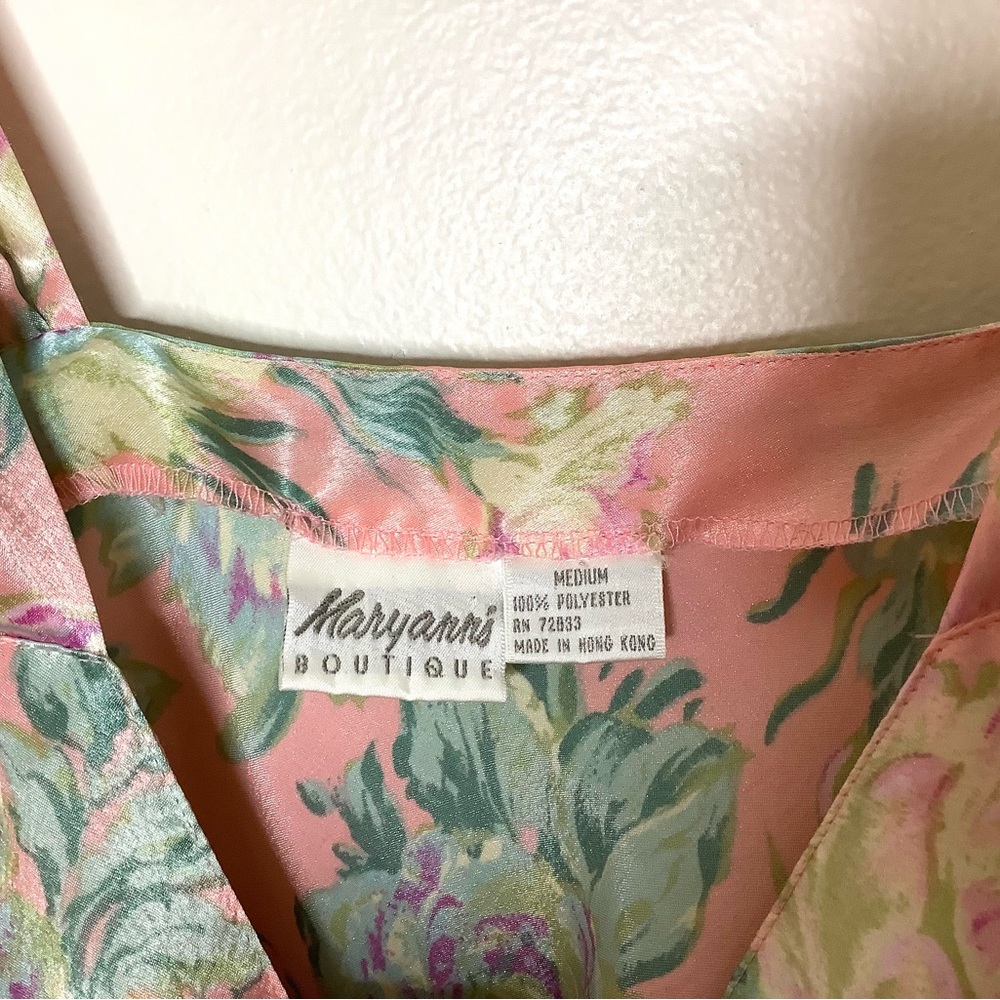 < Vintage Maryann’s Boutique Pink Floral Slip Dress > - Picture 3 of 3